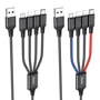 Кабель Hoco USB Cable to Micro USB/2x Lightning/Type-C X76 2A 1m Black/Red/Blue: Тип USB Cable - Lightning/microUSB/USB-C