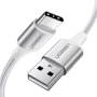 Кабель Ugreen Aluminum Braid USB Cable to USB-C 1m White (60131)