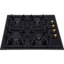 Варочная поверхность газовая Perfelli HGG 61524 BL ANTIQUE: Рабочая поверхность стекло (закаленное)