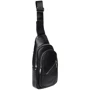 Чоловіча сумка-слінг Borsa Leather чорна (k16603-black): Матеріал Натуральна шкіра