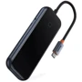 Адаптер Baseus Adapter AcmeJoy USB-C to HDMI+2xUSB3.0+USB2.0+RJ45+Type-C PD DarkGrey (WKJZ010313): Цвет серый