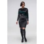 Платье FLFashion Махаон ТПМ 2813 42-44 черное повседневное до середины бедра