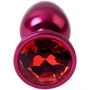 Анальная пробка с кристаллом Metal By Toyfa Burgundy Anal Plug Ruby