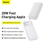 Внешний аккумулятор Baseus Power Bank 20000mAh Bipow Display 20W White (PPDML-M02): Емкость батареи, мАч 20000