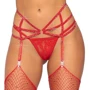 Пояс для чулок Leg Avenue Rhinestone garterbelt Red One Size