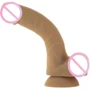 Гибкий фаллоимитатор на присоске ADDICTION - ANDREW 8″ Silicone Dong - Caramel + вибропуля