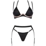 Комплект белья Obsessive Selinne 3-pcs set XS/S Black