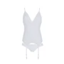 Корсет с пажами, трусики с ажурным декором и открытым шагом Passion Ursula Corset white XXL/XXXL