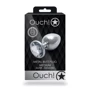 Металлическая анальная пробка Ouch! Heart Gem Silver - Diamond, М
