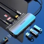 Адаптер Vention Adapter USB-C to HDMI+3xUSB3.0+RJ45+SD/TF/+3.5mm+PD 100W (TOLHB): Цвет серебристый