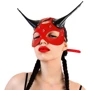 Кожаная маска Art of Sex - Lucifer Red&Black