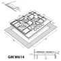 Варочная поверхность газовая Weilor GM W614 SS: Расположение панели спереди