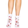 Носки с клубничным принтом Leg Avenue Strawberry ruffle top anklets One size