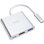 Адаптер Hoco Adapter HB14 USB-C to USB3.0+HDMI+USB-C PD Silver: Интерфейс подключения USB-C