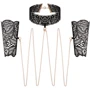 Кружевные наручники и воротник Rosy Gold - Lace Cuffs and Collar Black