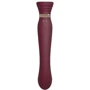 Смартвібратор 3в1 Zalo - Queen Wine Red, пульсуюча перлина та вакуум, кристал Swarovski