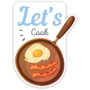 Наклейка на холодильник Let's cooking коричневый
