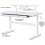 Детский стол ErgoKids TH-215 с полкой S50 XL White (TH-215 W + BD-S50 XL): Возраст ребенка от 4-х лет