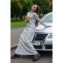 Сукня FLFashion Амелі ХПА 3124 48 сіре повсякденне довге максі: Довжина рукава Довгий