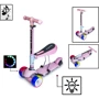 Самокат Scooter 3in1. Pink (складна ручка, зі світлом і музикою і смарт-колеса)