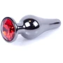 Анальная пробка с кристаллом BOSS of TOYS Boss Series - Jewellery Dark Silver BUTT PLUG Red, BS6400055