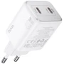 Зарядное устройство Hoco Wall Charger N42 Elogiado 2xUSB-C 45W White with USB-C to Lightning Cable