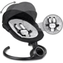 Закачуючий центр Kidwell 2в1 REVE Black/Silver (Hnrt_4852): Додаткові зручності съемная обивка, москитная сетка, Звуковое сопровождение, Ремни безопасности, регулируемая спинка, Контроль скорости движения