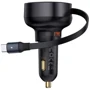 Зарядний пристрій Baseus Car Charger Enjoyment Pro U USB Retractable Cable USB-C 60W Black (C00057800111-00)