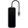 Адаптер Baseus Adapter AcmeJoy USB-C to HDMI+2xUSB3.0+USB2.0+RJ45+Type-C PD DarkGrey (WKJZ010313): Интерфейс подключения USB-C