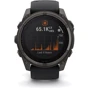 Смарт-часы Garmin Fenix 8 Solar 51mm Sapphire Carbon Grey DLC Titanium with Black/Pebble Grey Silicone Band (010-02907-11): Дисплей 1.4" (280x280) / Sapphire Crystal