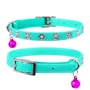 Ошейник WAUDOG GLAMOUR с резинкой клей стразами Цветочек для кошек Ш 9мм Дл 22-30см ментоловый (325513)