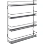 Полка подвесная четырехсекционная Metaltex 36x8x45 см черная покрытие Touch-Therm Pepito4 Lava (361434)