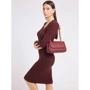 Женская сумка через плечо GUESS MAILA CONVERTIBLE XBODY FLAP бордовая (HWQB8661210-MER): Материал Искусственная кожа