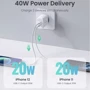 Зарядное устройство Ugreen Wall Charger 2xUSB-C CD243 40W White (10343): Сила тока 2.4А и более