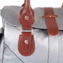 Женская сумка саквояж Laskara серебристая (LK-DM233-silver-brown): Застежка Магнитная