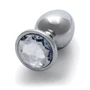 Металлическая анальная пробка Ouch! Heart Gem Silver - Diamond, М