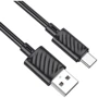 Кабель Hoco USB Cable to USB-C X88 Gratified 3A 1m Black: Довжина 1 м