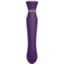 Смартвибратор 3в1 Zalo - Queen Twilight Purple, пульсирующая жемчужина и вакуум, кристалл Swarovski
