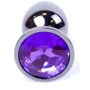 Анальная пробка с кристаллом BOSS of TOYS Boss Series - Jewellery Dark Silver PLUG Purple S, BS6400034