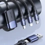 Кабель Usams USB/USB-C Cable to Lightning/microUSB/USB-C Triple Head 3in1 100W 1.2m Black (US-SJ511): Длина 1.2 м