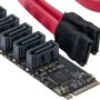 Frime M2 (M Key) to 5 x Sata III JMB585 (ECF-M2.Mto5SATAIII): Разъемы SATA/eSATA