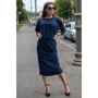 Платье FLFashion Луиза ХПЛ 3172 50 синее повседневное удлиненное миди: Вид Повседневные платья