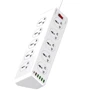 Сетевой фильтр LDNIO SC10610 (10 ports / 1PD / 1QC3.0 / 4 USB / 2m) White: Тип подключения фильтра Евровилка