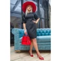 Платье FLFashion Леонелла УПЛ 2933 46 черное повседневное до середины бедра: Длина рукава Рукав 3/4