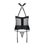 Сетчатый комплект корсет с халтером, съемные подвязки, трусики Amanda Corset black XXL/XXXL-Passion