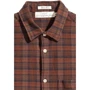 Рубашка H&M 4597495 48 коричневая с длинным рукавом: Тип застежки На пуговицах