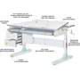 Детский стол Mealux Hamilton Multicolor BL Lite (BD-680 W/G MC + BL Lite): Тип Парта