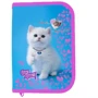 Пенал Class Cute Kitten 1 відділення 1 відворот з наповненням блакитний (21305C)