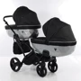 Универсальная коляска для двойни 2 в 1 Junama Mirror Satin Duo Slim 01, черный с серебристым (J-MS-DUOs-01): Пол ребенка Унисекс
