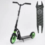 Самокат двухколесный Best Scooter с PU колесами, 1 амортизатором Black/Green (99666)
